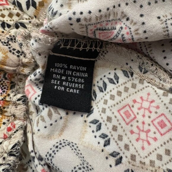 Boho Print High-Waisted Wide-Leg Pants Size S New Look Multicolor - Picture 4 of 8